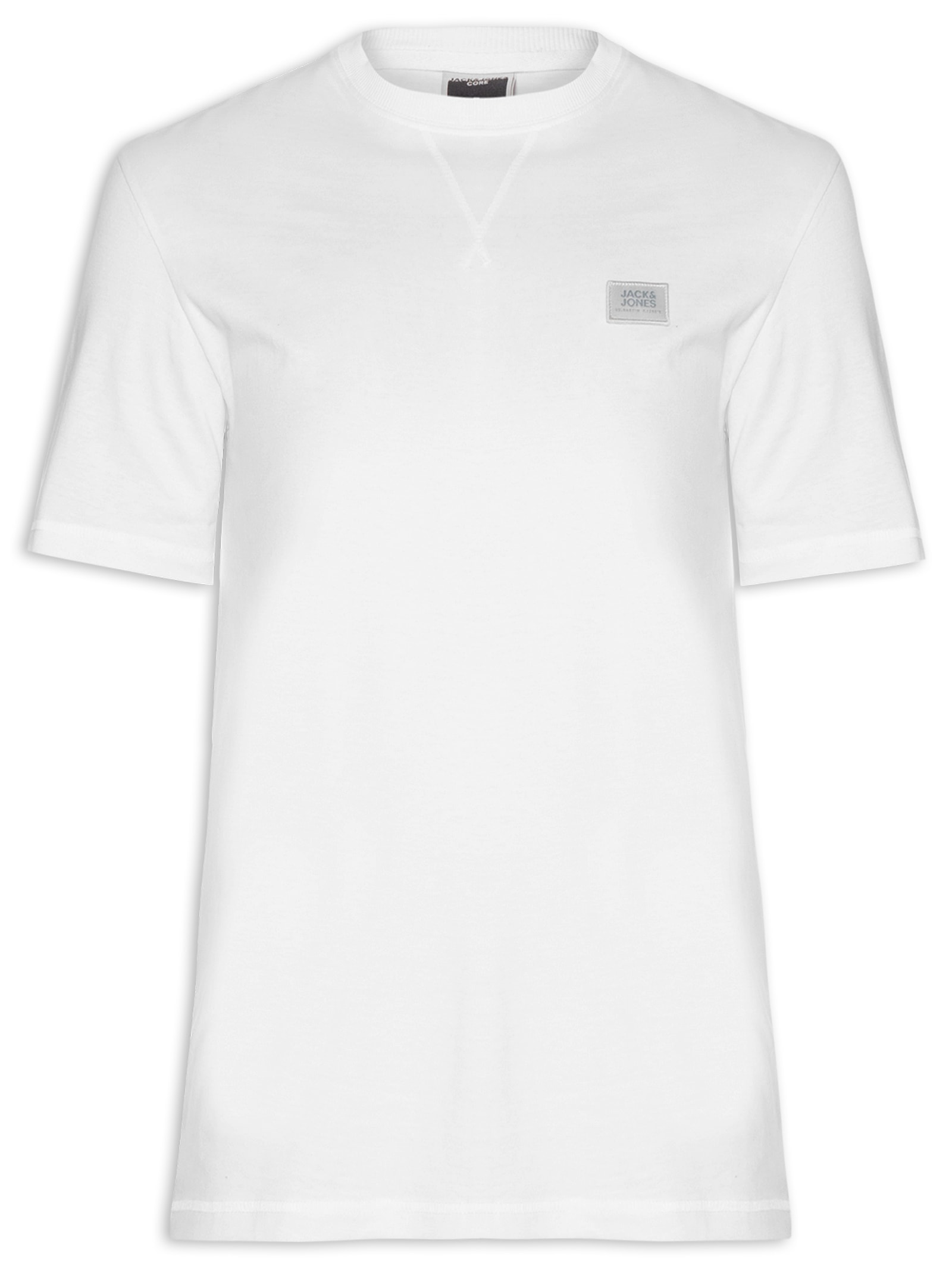Camiseta Masculina Relaxed Fit Em Algodão Branco Jack & Jones