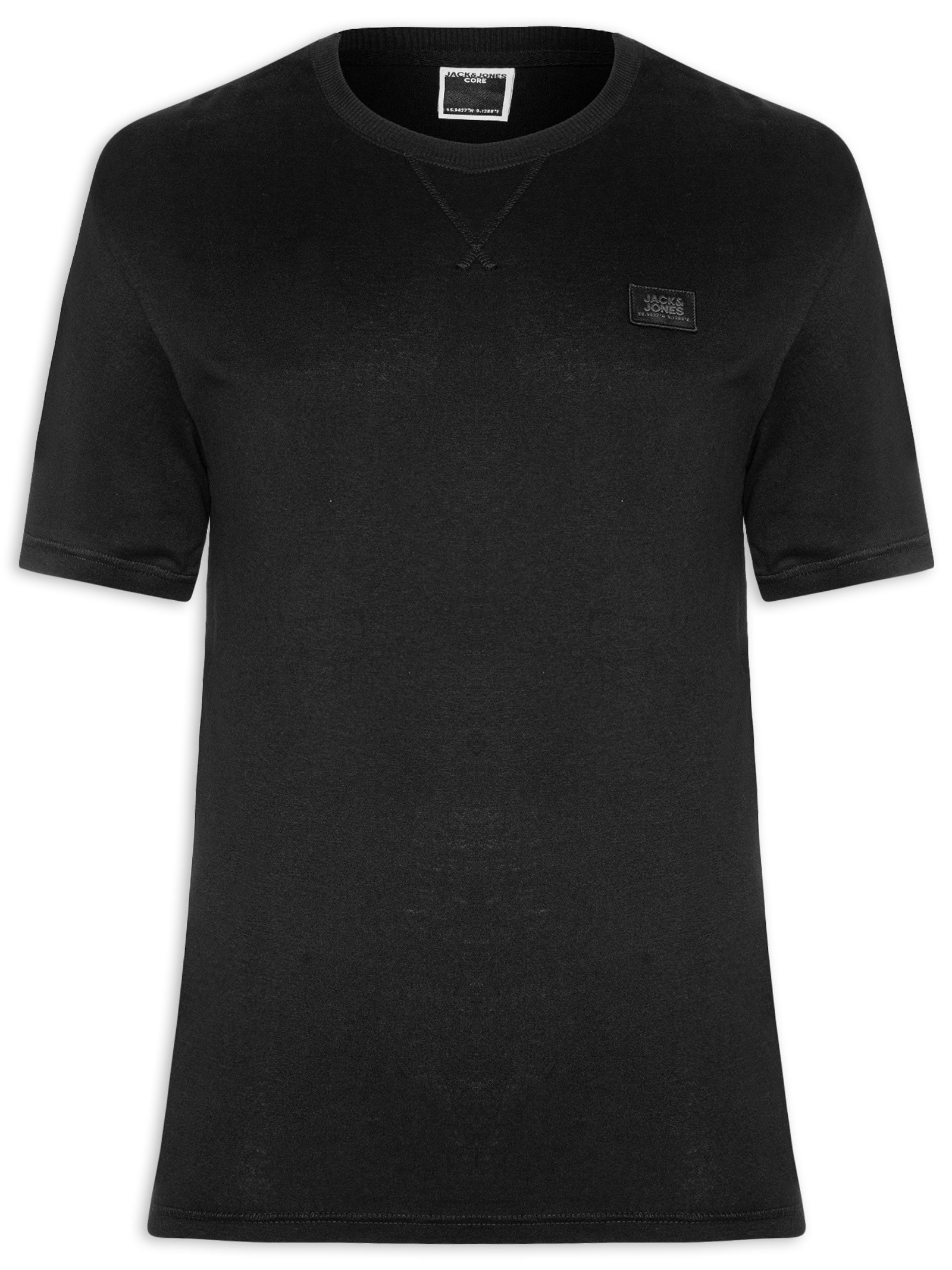 Camiseta Masculina Relaxed Fit Em Algodão Preto Jack & Jones