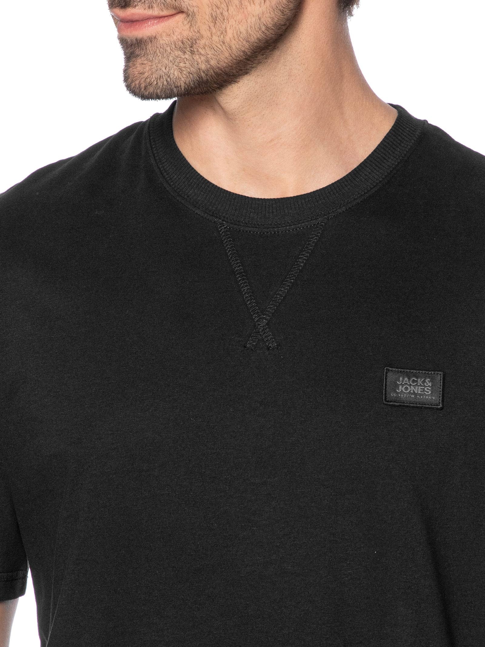 Camiseta Masculina Relaxed Fit Em Algodão Preto Jack & Jones
