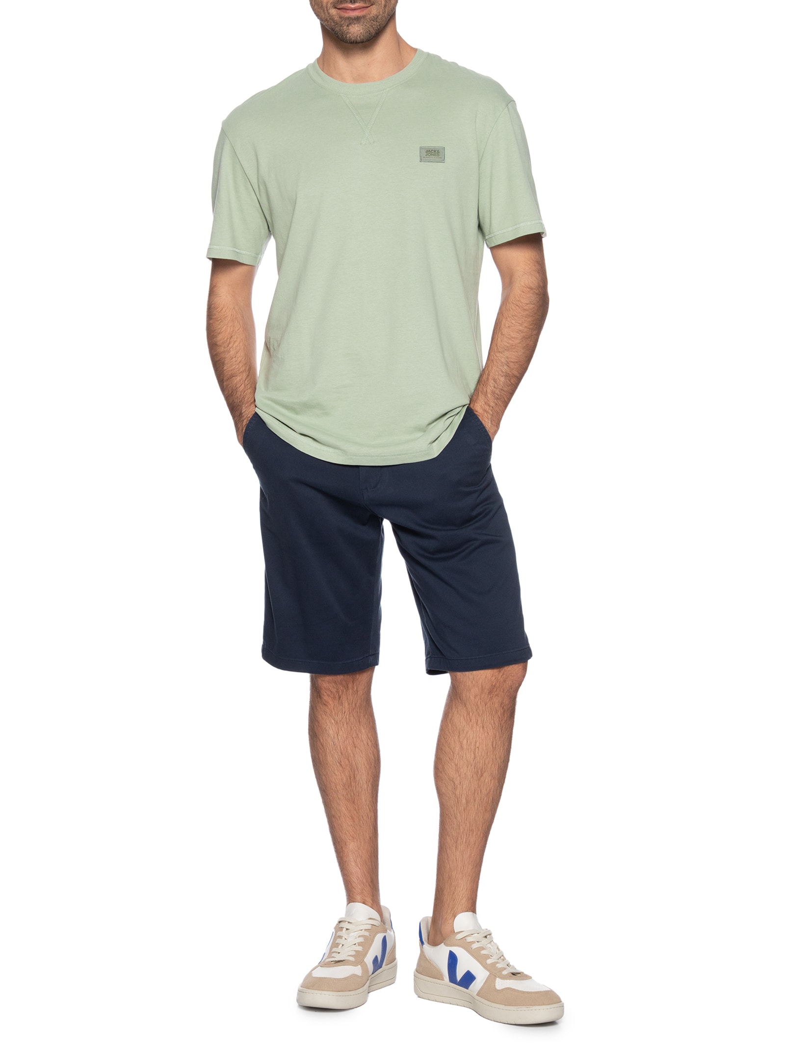 Camiseta Masculina Relaxed Fit Em Algodão Verde Jack & Jones