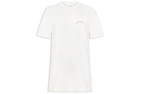 Camiseta Masculina Relaxed Fit Estampada - Branco