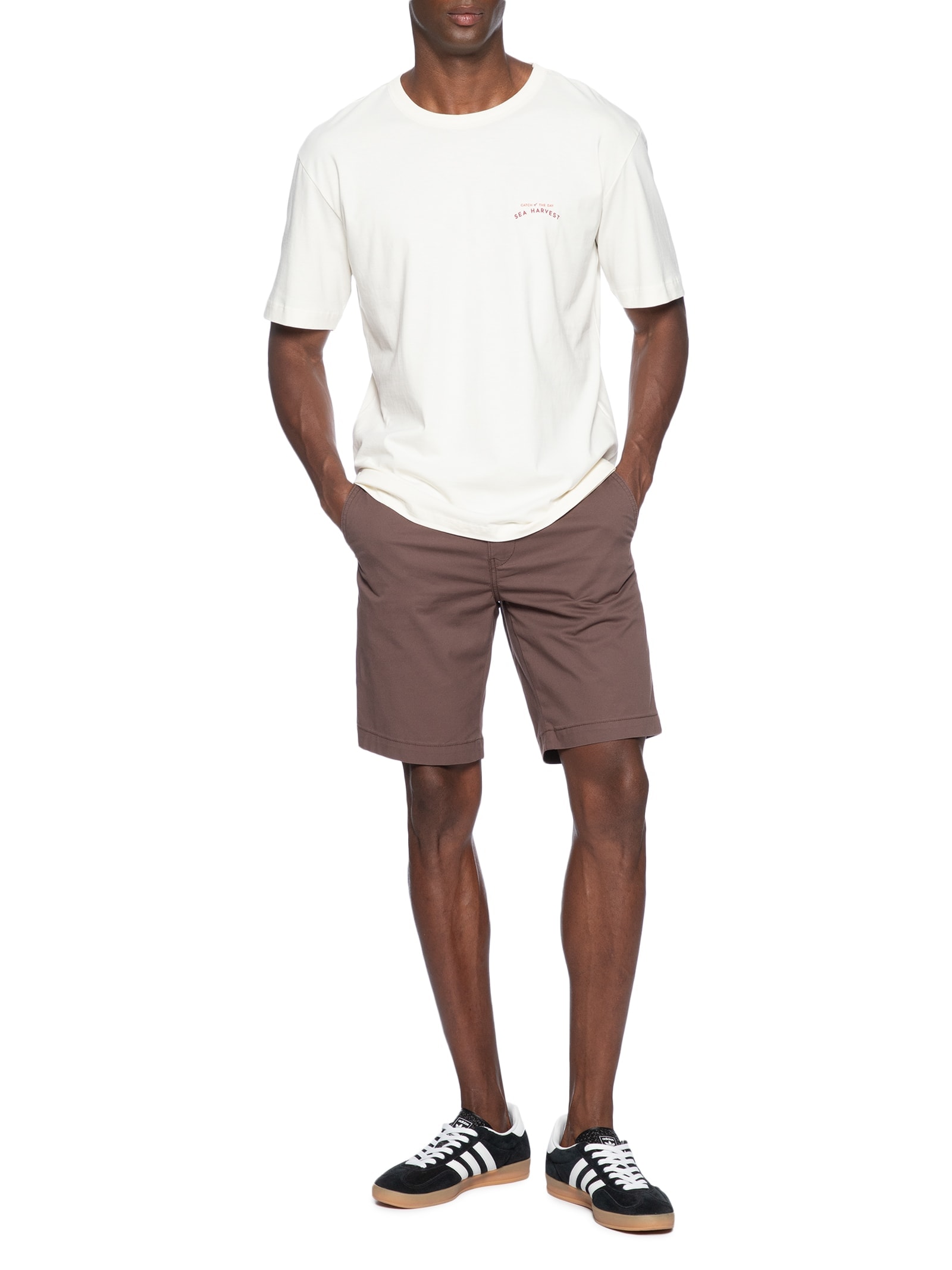 Camiseta Masculina Relaxed Fit Estampada Branco Hering