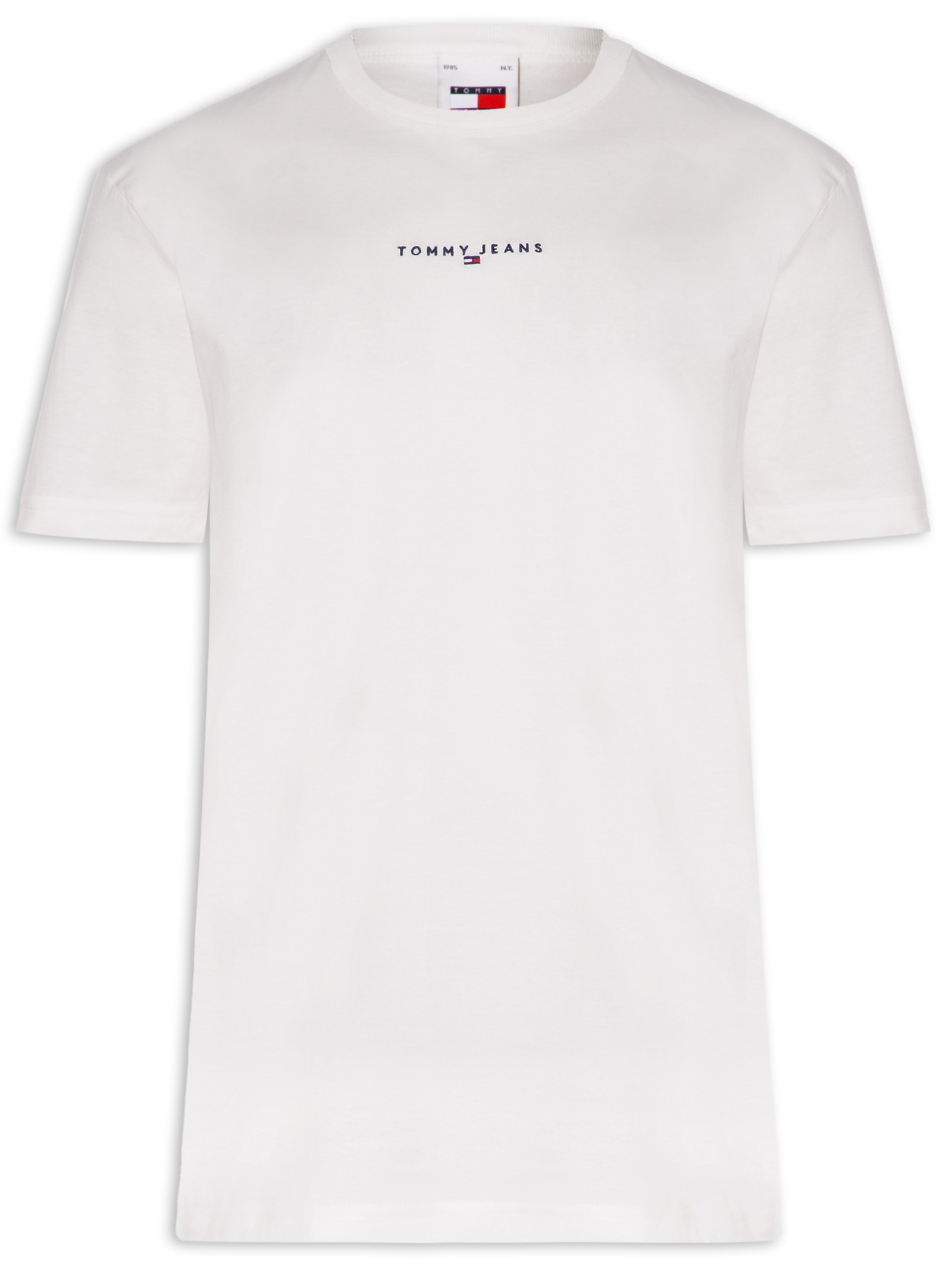 Camiseta Masculina Relaxed Fit Linear Logo Branco Tommy Jeans