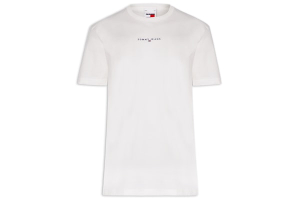 Camiseta Masculina Relaxed Fit Linear Logo - Branco