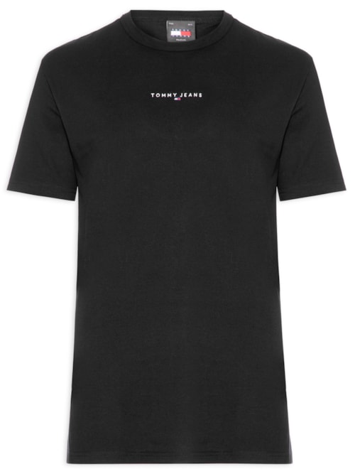Camiseta Masculina Relaxed Fit Linear Logo – Preto