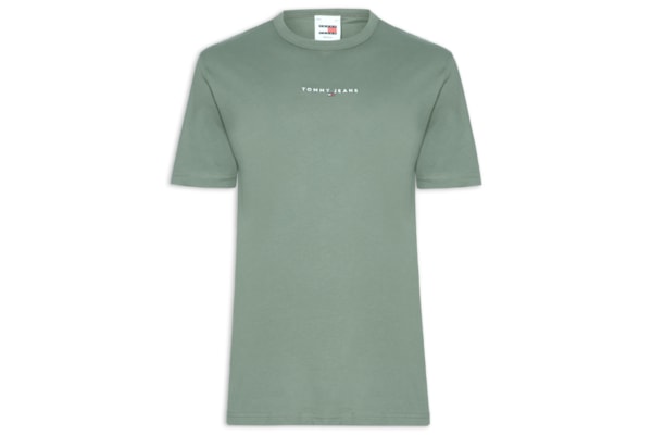 Camiseta Masculina Relaxed Fit Linear Logo - Verde