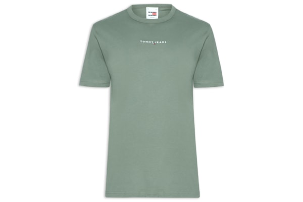 Camiseta Masculina Relaxed Fit Linear Logo - Verde