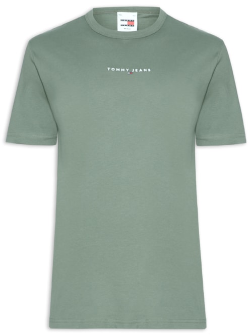 Camiseta Masculina Relaxed Fit Linear Logo – Verde
