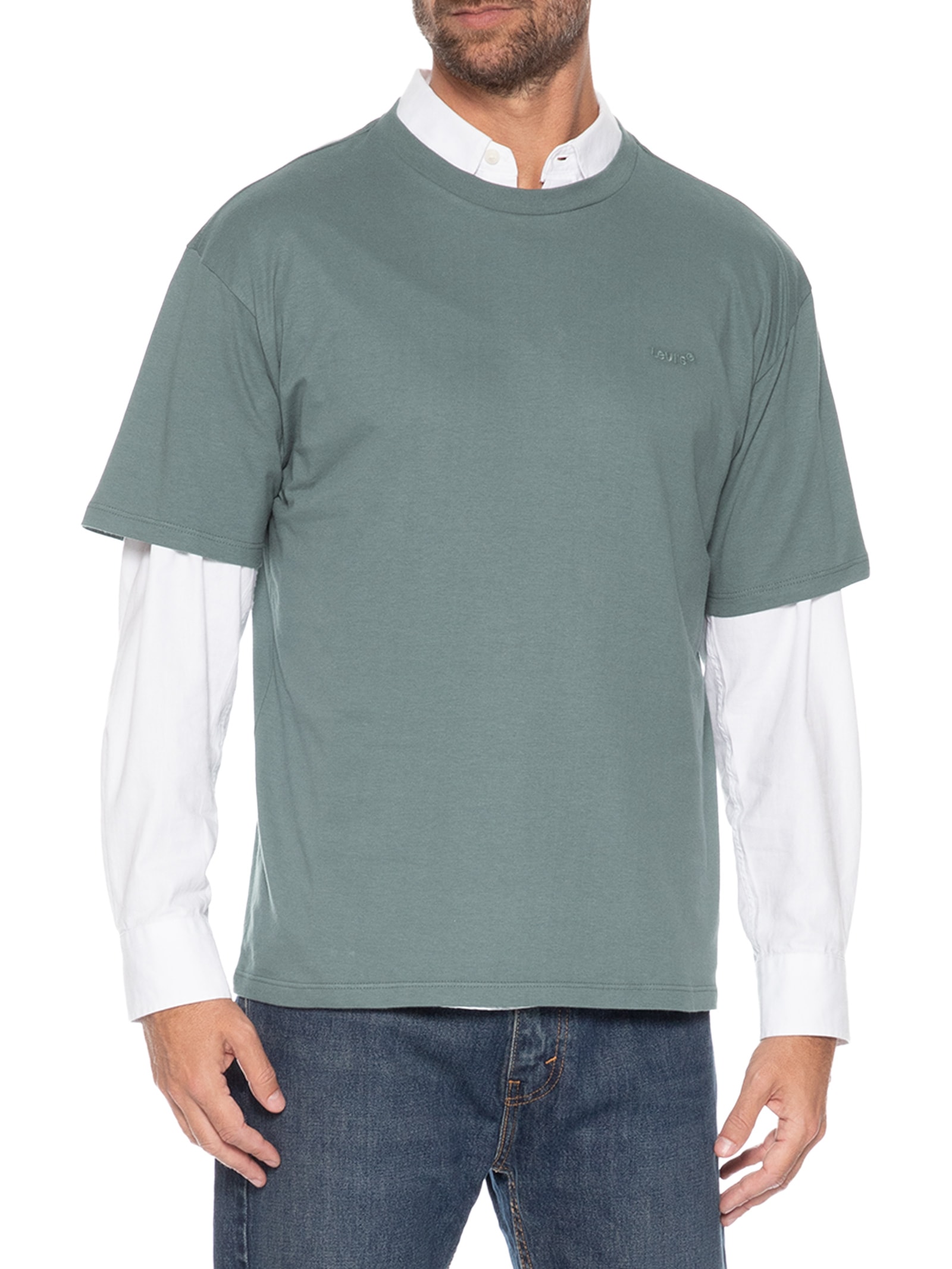 Camiseta Masculina Relaxed Fit Red Tab Vintage Verde Levi's