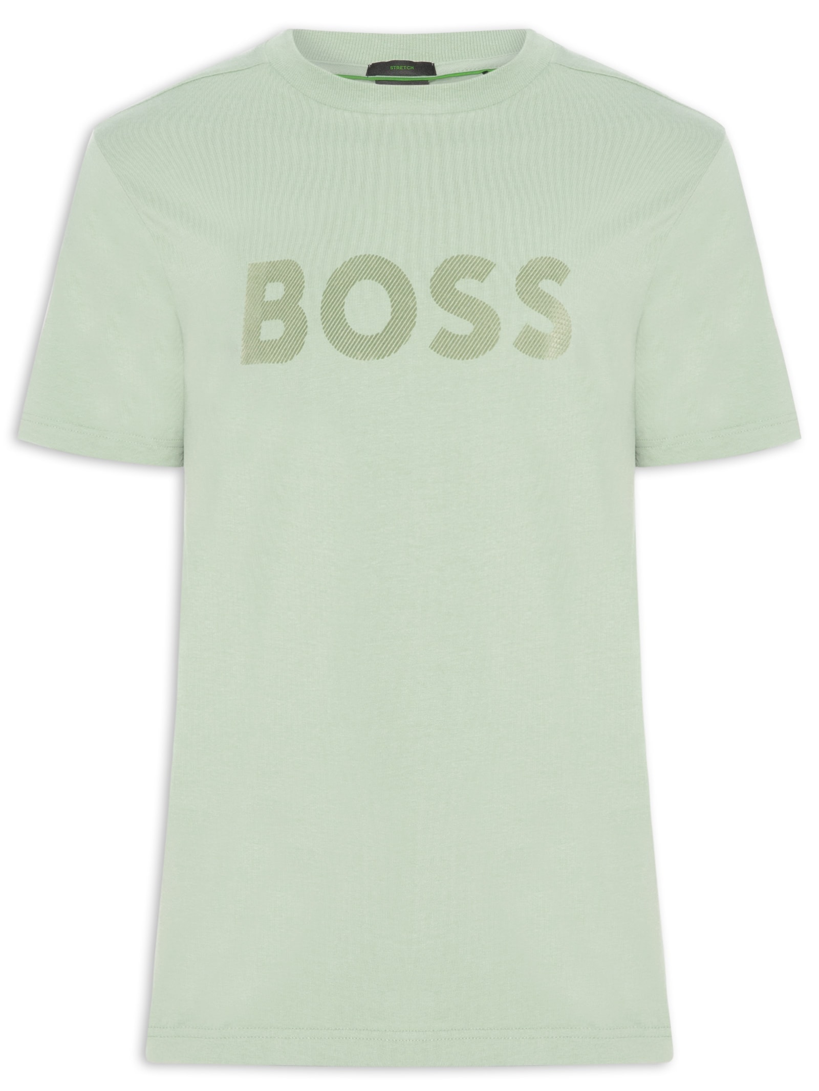 Camiseta Masculina Relaxed Fit Stretch Cotton Ts Iconic Logo Verde Boss