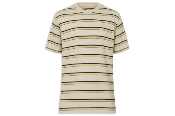 Camiseta Masculina Relaxed Fit Tab Vintage - Bege