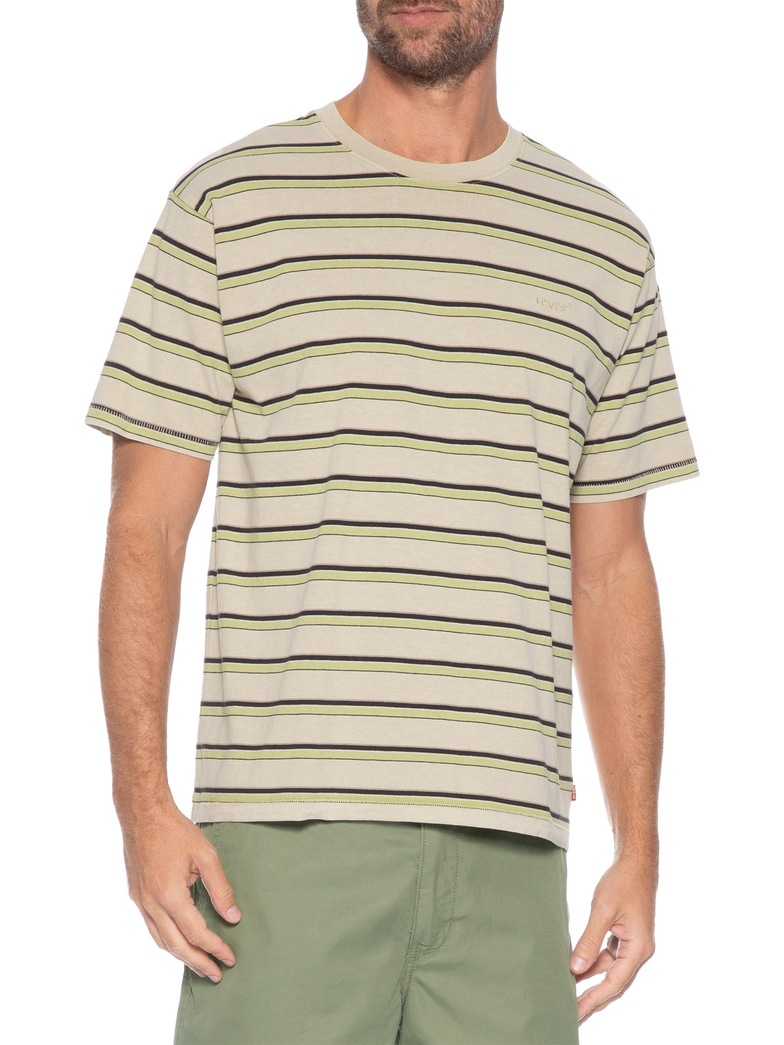 Camiseta Masculina Relaxed Fit Tab Vintage Bege Levi's