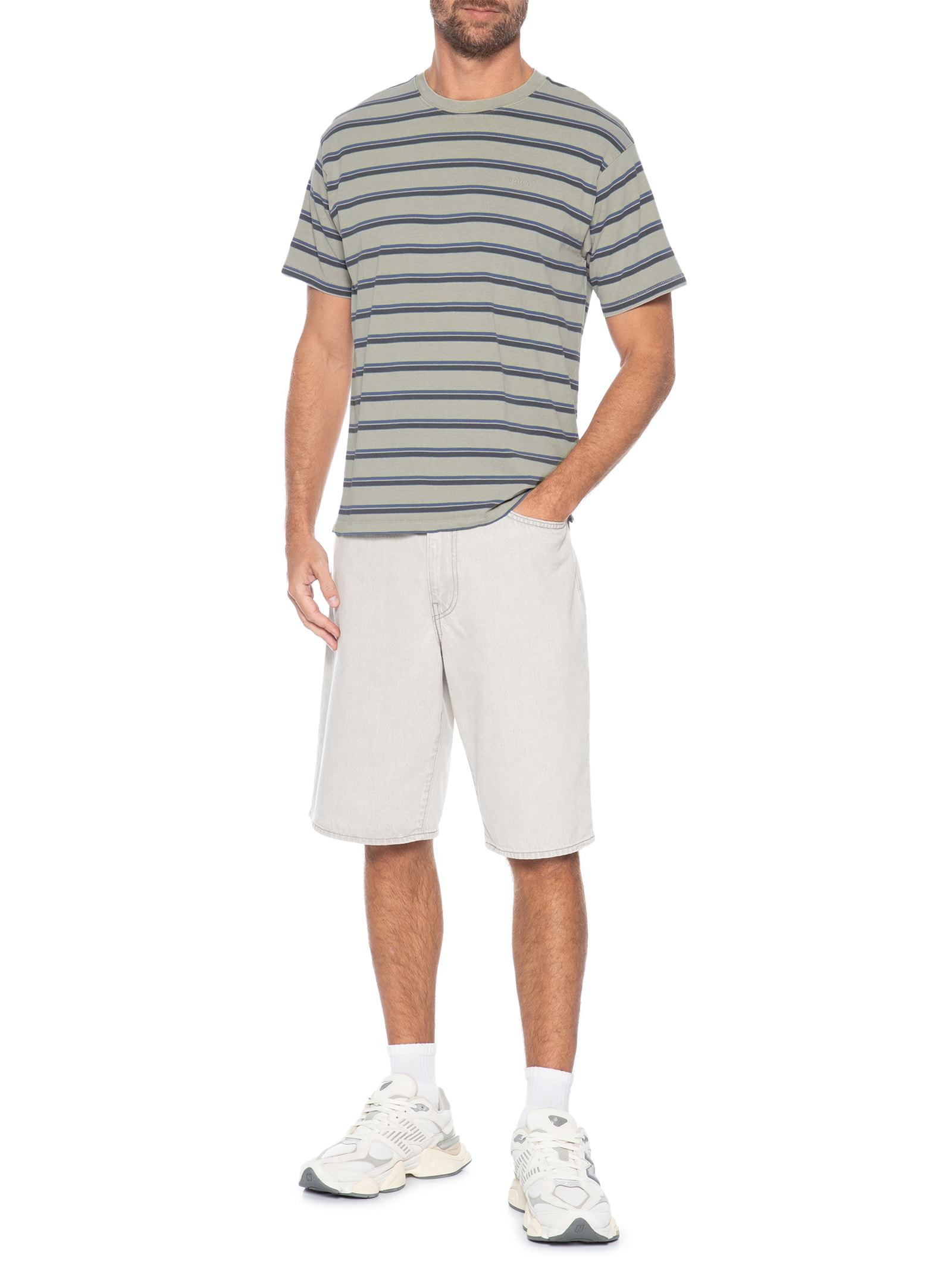 Camiseta Masculina Relaxed Fit Tab Vintage Cinza Levi's