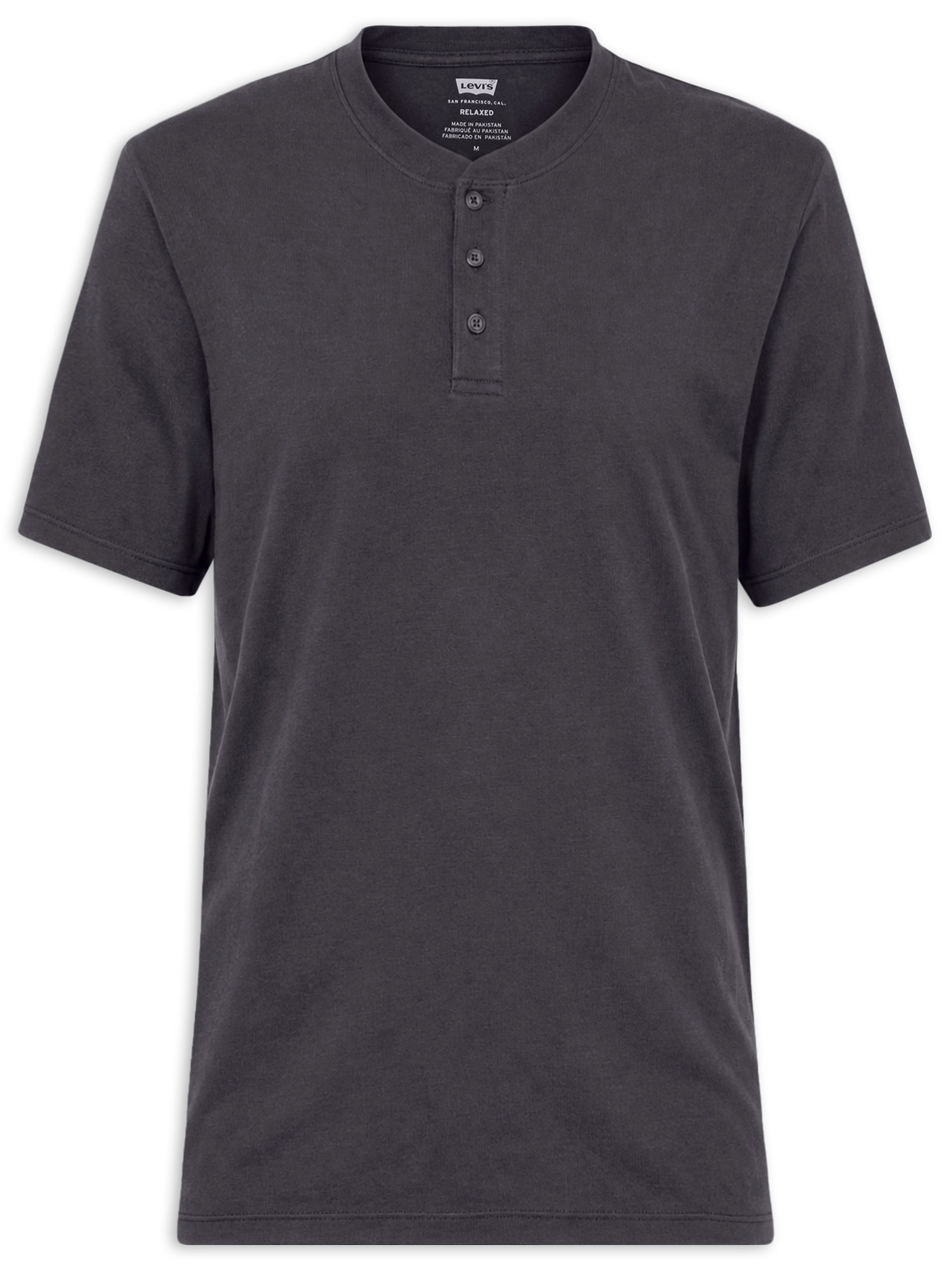 Camiseta Masculina Relaxed Fit Ventura Henley Preto Levi's