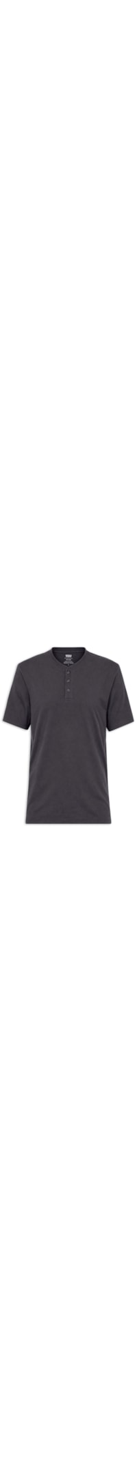 Camiseta Masculina Relaxed Fit Ventura Henley - Preto