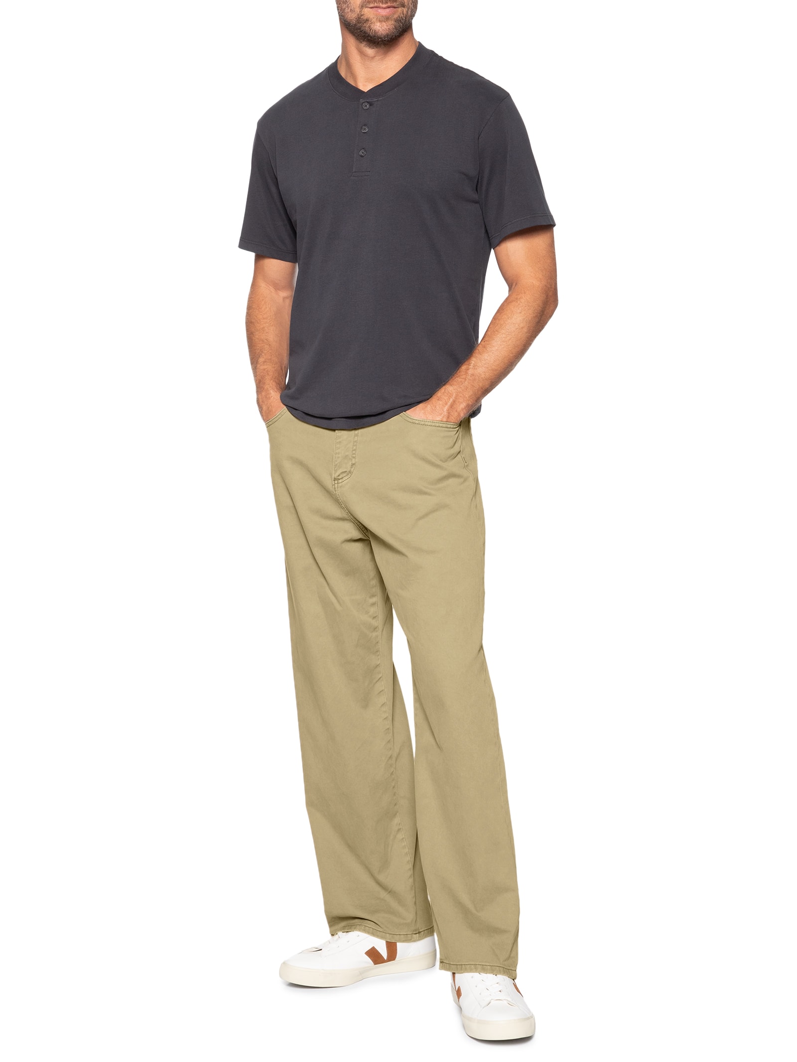Camiseta Masculina Relaxed Fit Ventura Henley Preto Levi's