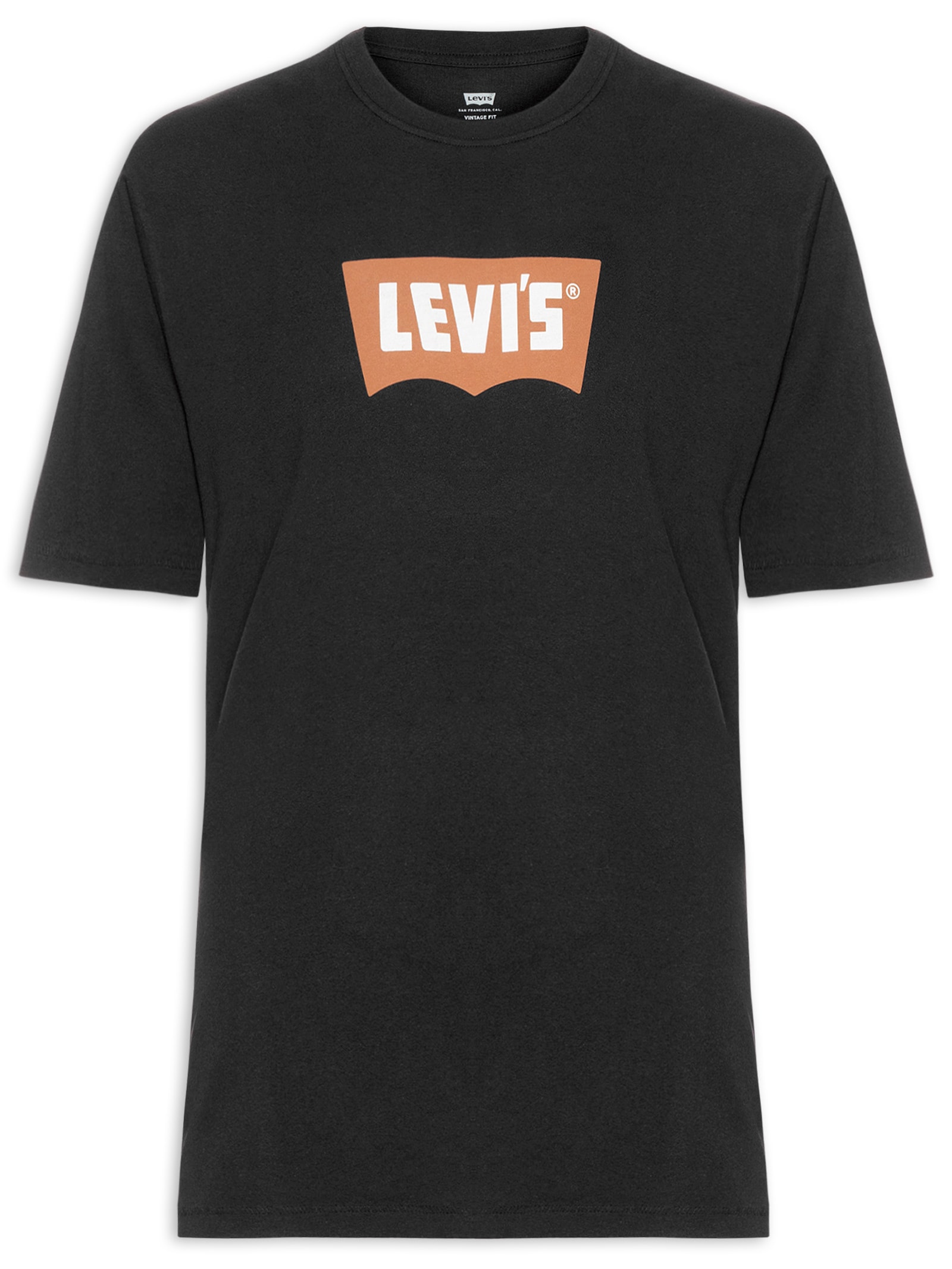 Camiseta Masculina Relaxed Fit Vintage Batwing Logo  Preto Levi's