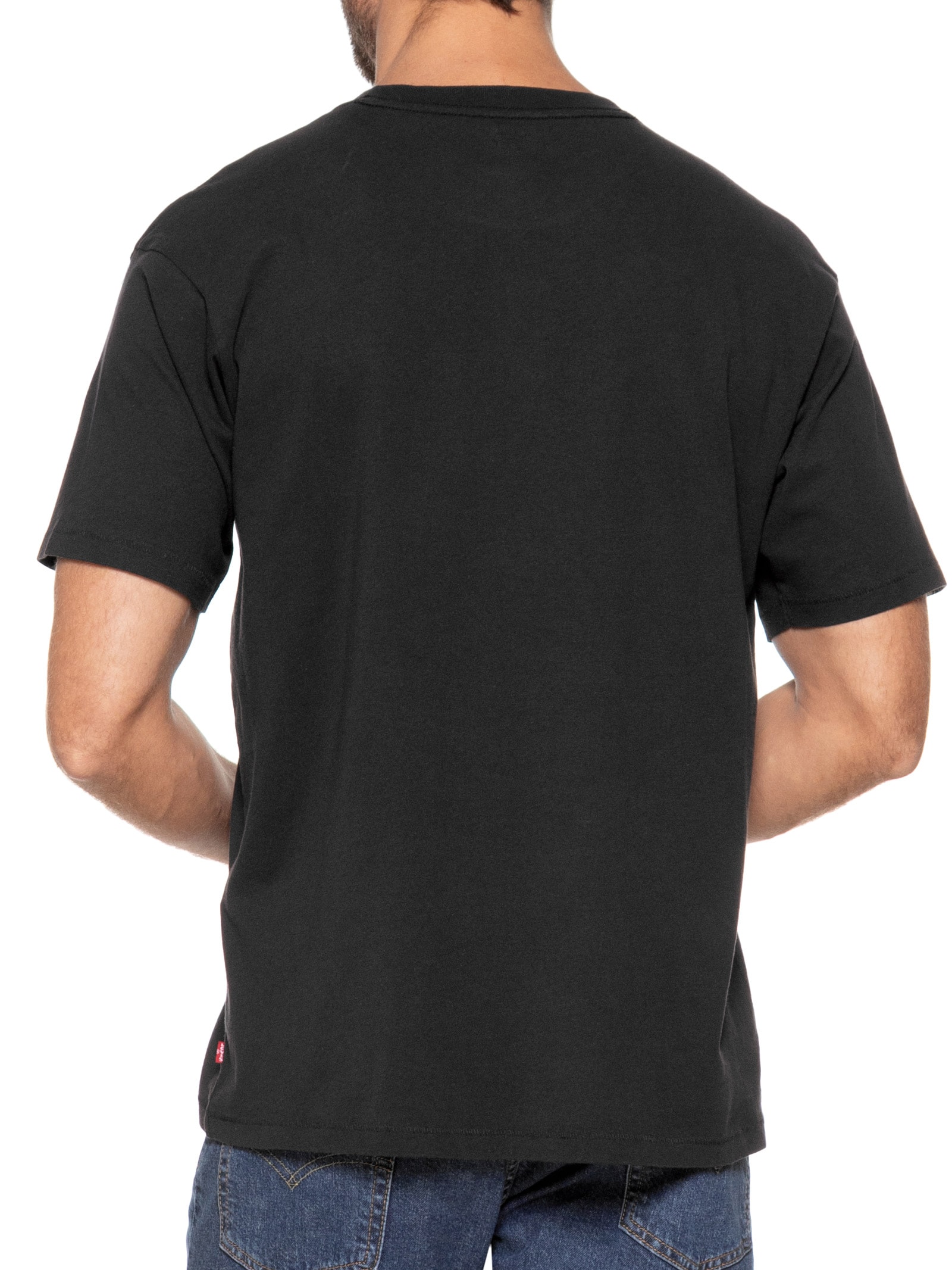 Camiseta Masculina Relaxed Fit Vintage Batwing Logo  Preto Levi's