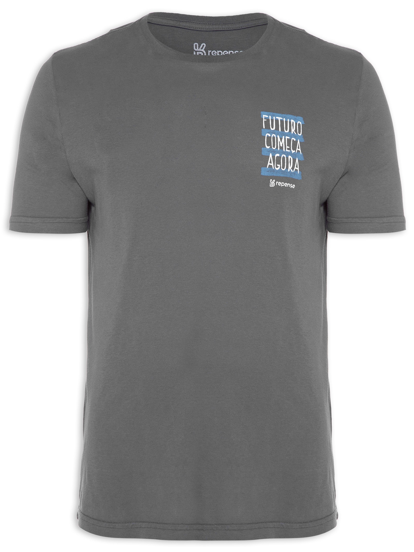 Camiseta Masculina Repense No Ombro Cinza King&joe