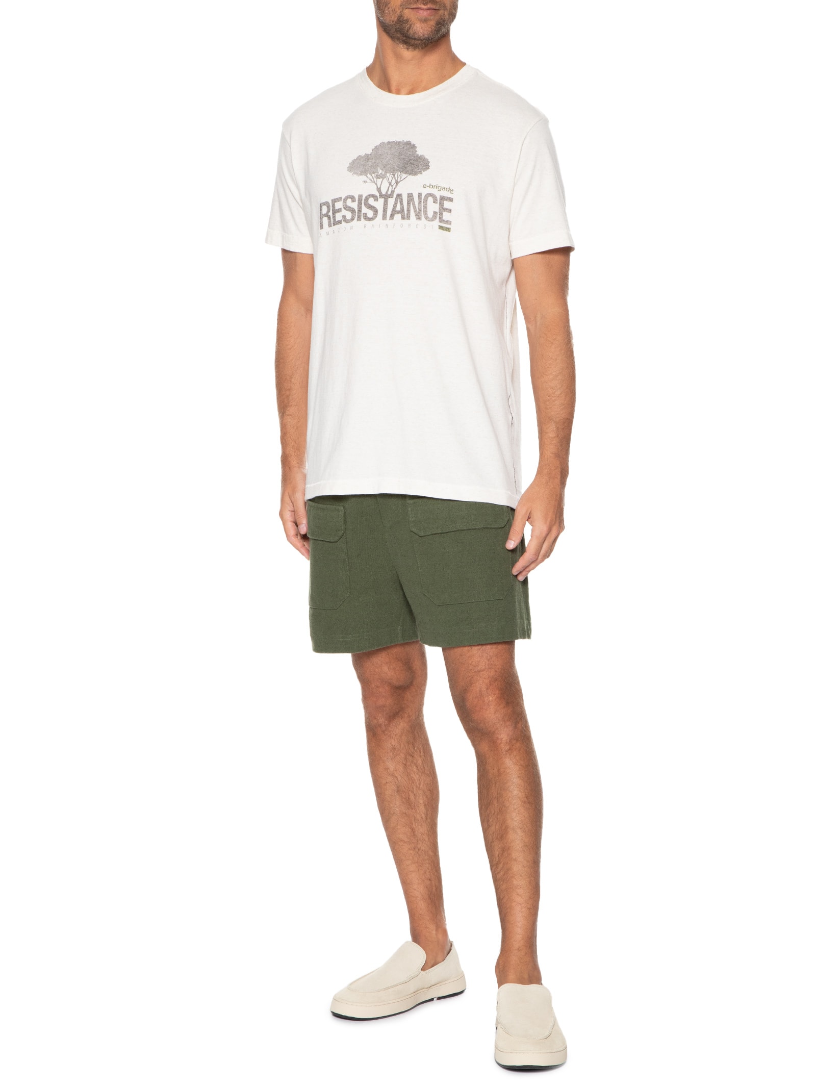 Camiseta Masculina Resistance Bege  Osklen