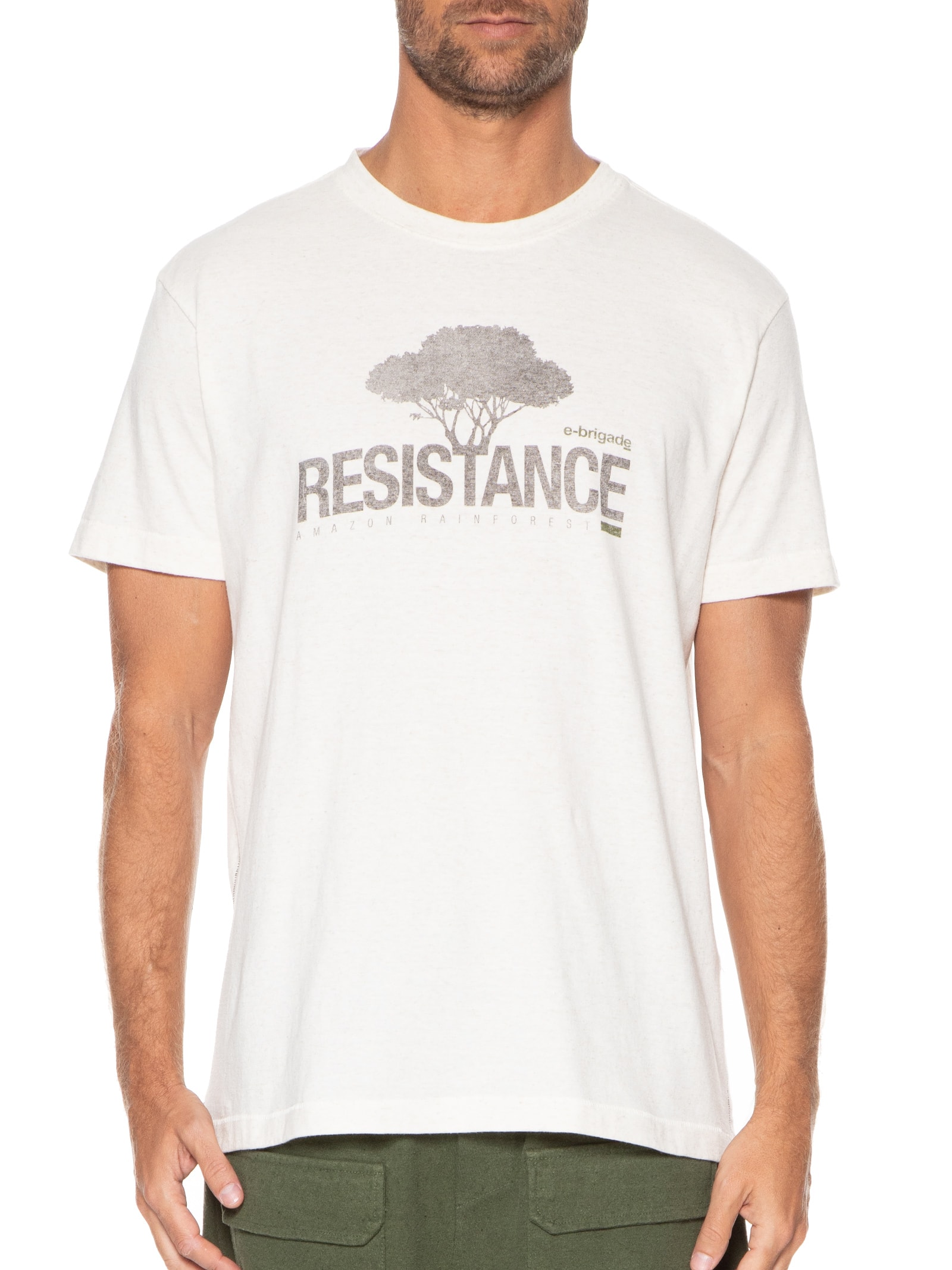 Camiseta Masculina Resistance Bege  Osklen