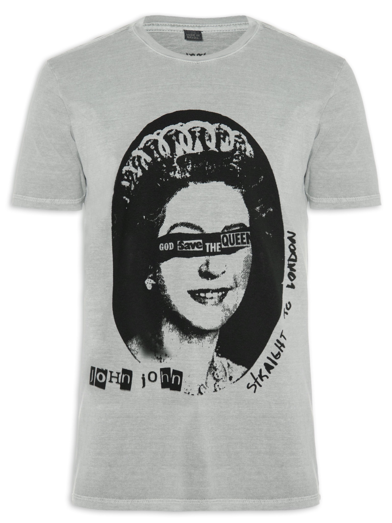 Camiseta Masculina Rg Save The Queen Cinza John John