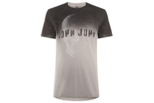 Camiseta Masculina Rg Skull Points - Cinza
