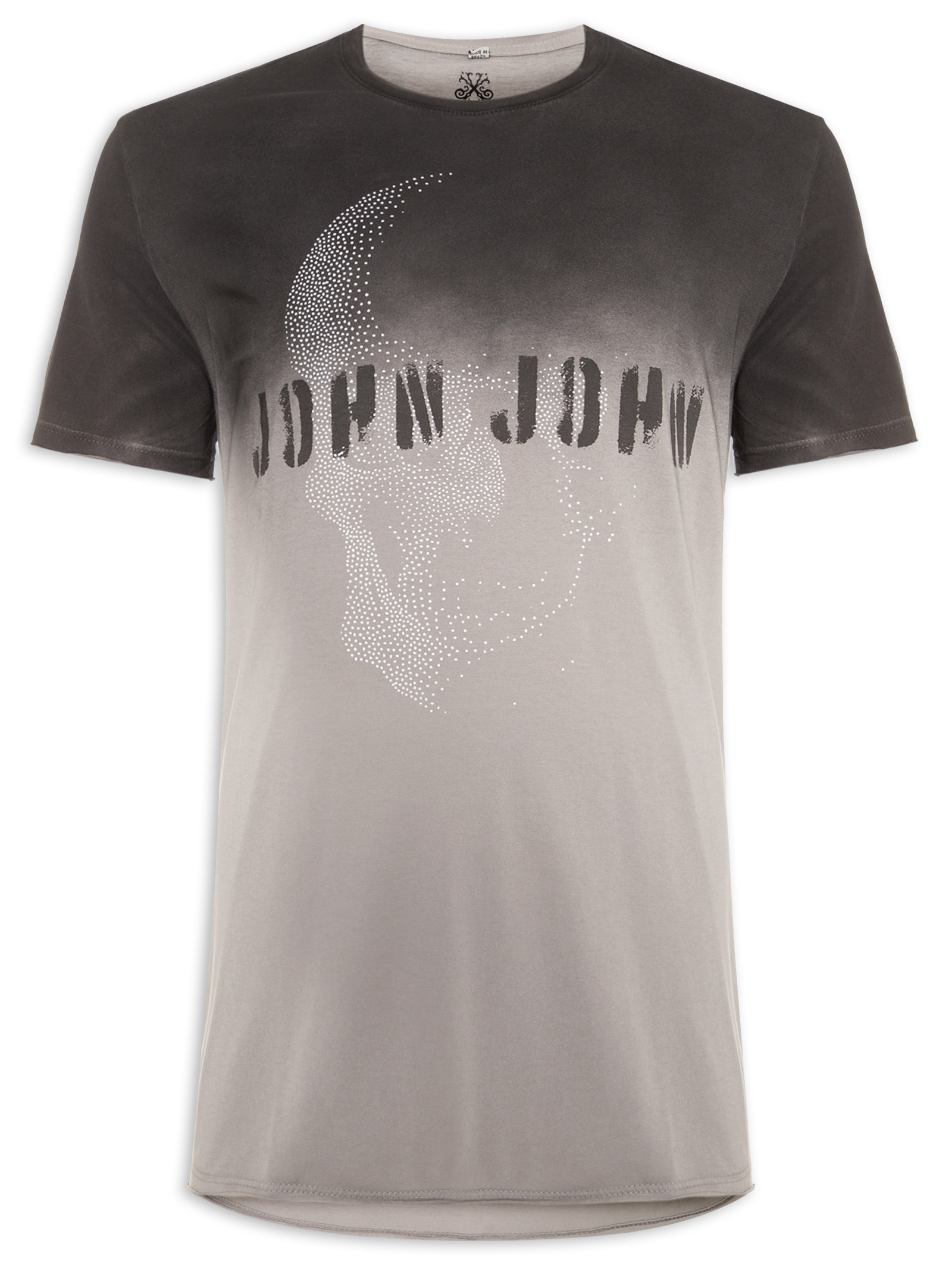 Camiseta Masculina Rg Skull Points Cinza John John