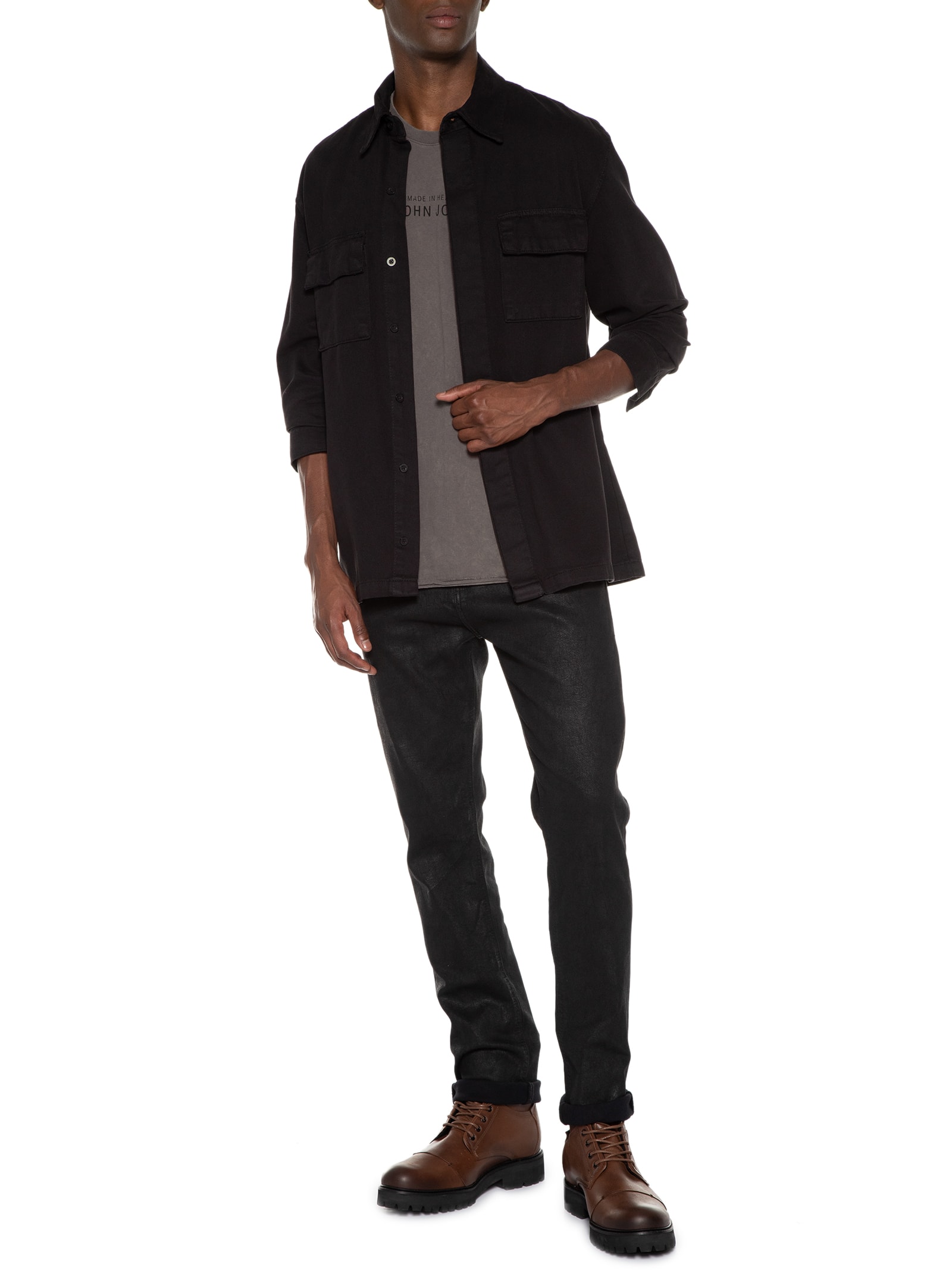 Camiseta Masculina Rg Snake Brown Marrom John John