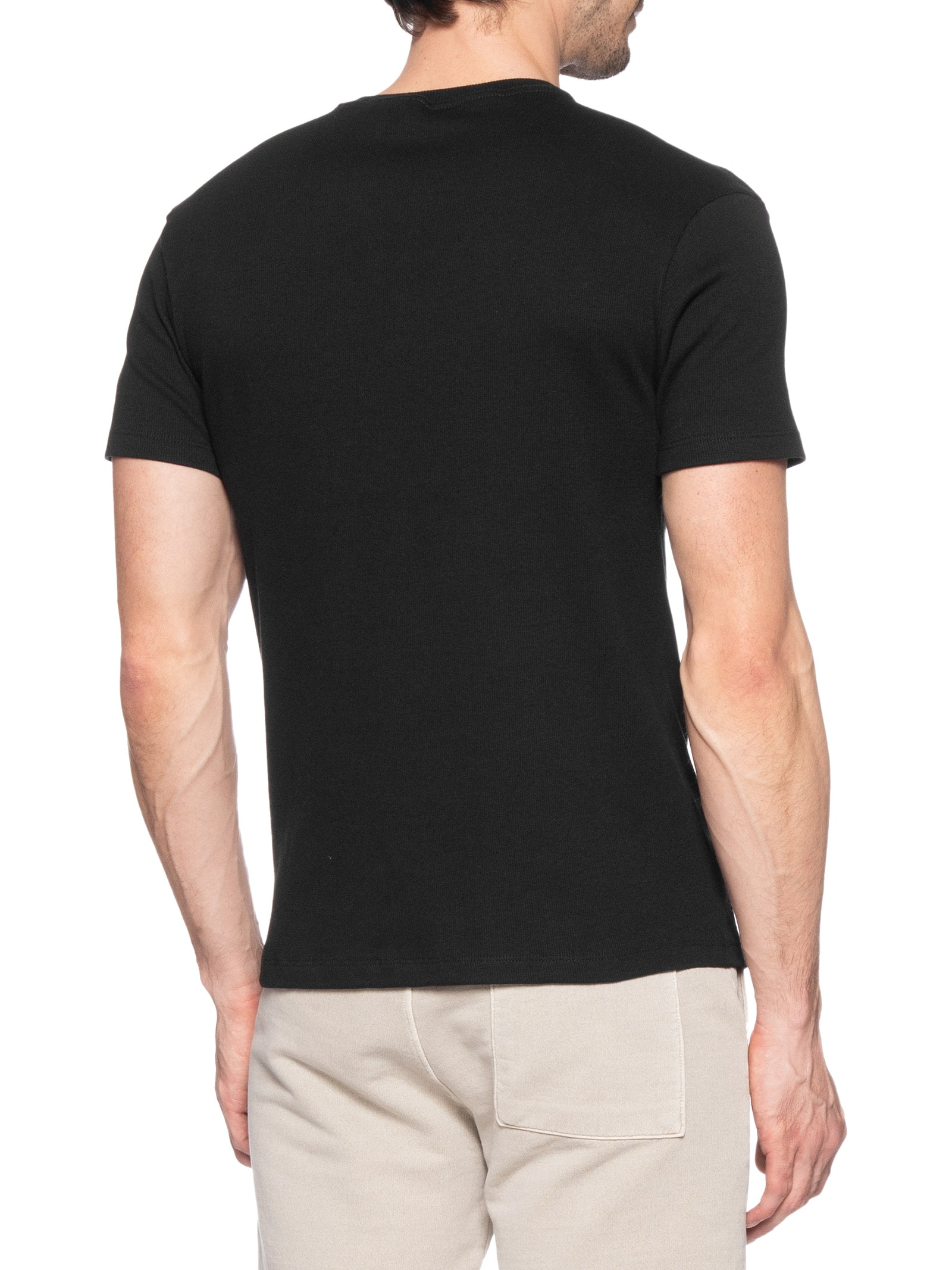 Camiseta Masculina Ribana Logo Monograma Preto Calvin Klein Jeans