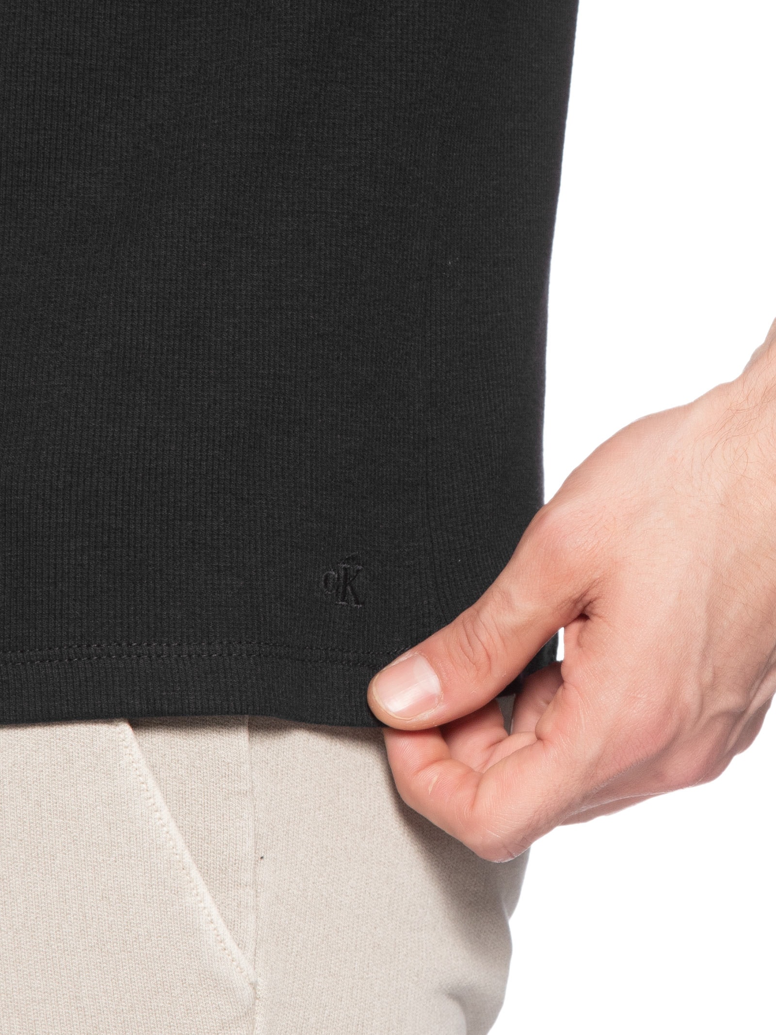 Camiseta Masculina Ribana Logo Monograma Preto Calvin Klein Jeans