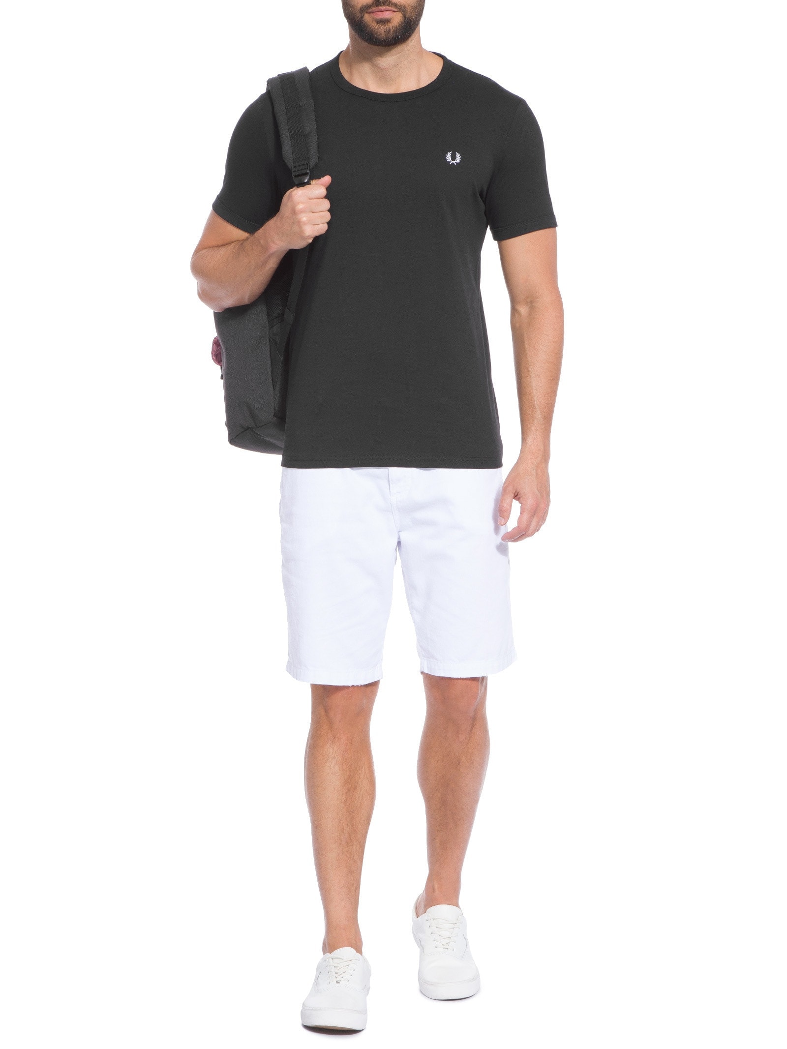 Camiseta Masculina Ringer Preto Fred Perry