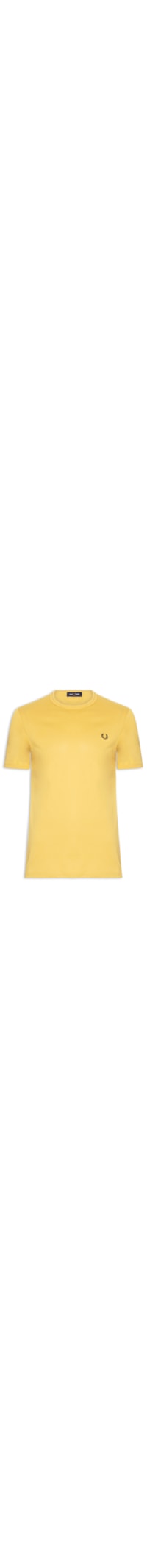 Camiseta Masculina Ringer Regular Fit Punhos E Gola Canelado - Amarelo
