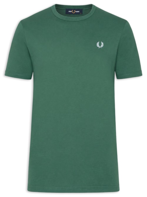 Camiseta Masculina Ringer Regular Fit Punhos E Gola Canelados – Verde