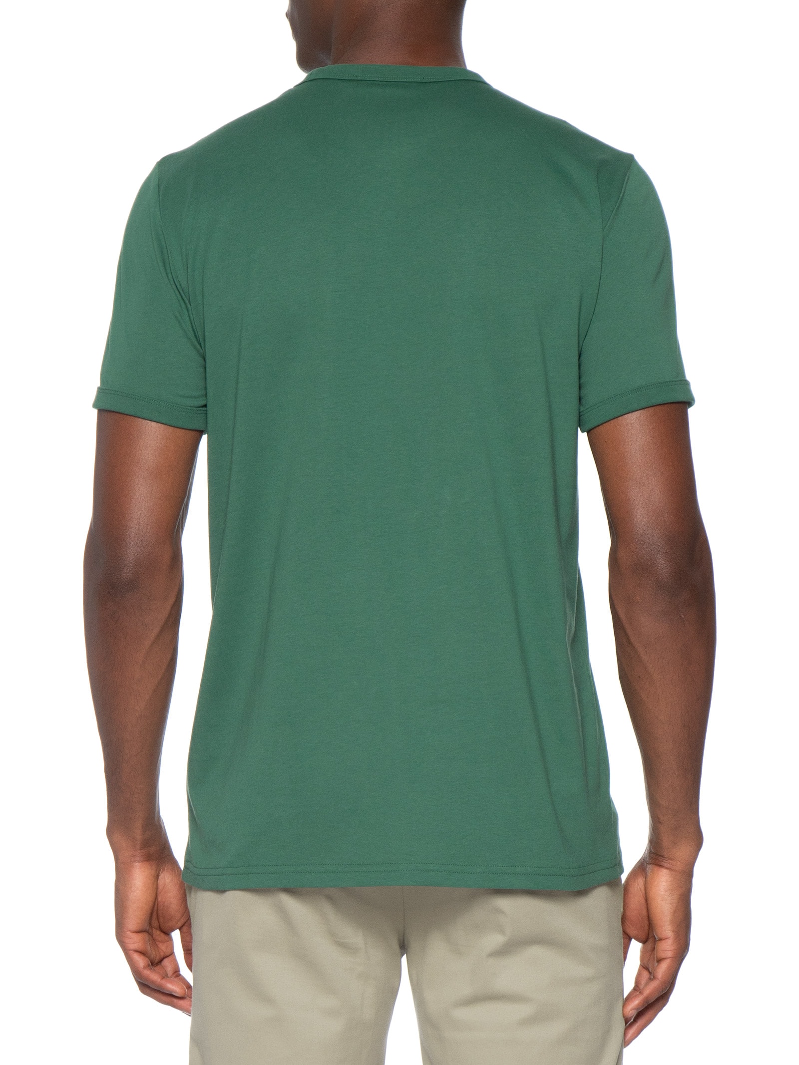 Camiseta Masculina Ringer Regular Fit Punhos E Gola Canelados Verde Fred Perry