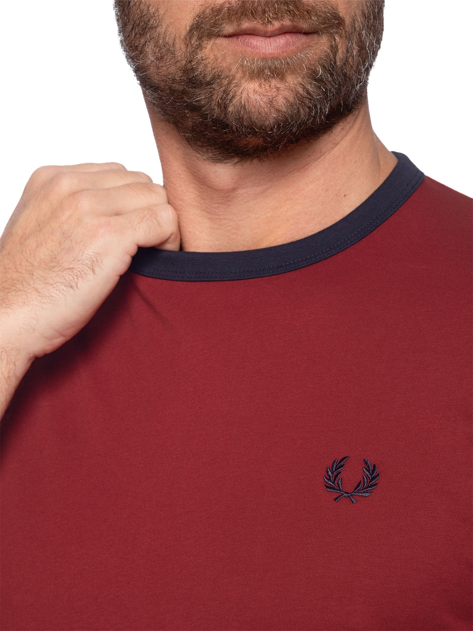 Camiseta Masculina Ringer Regular Fit Vermelho Fred Perry