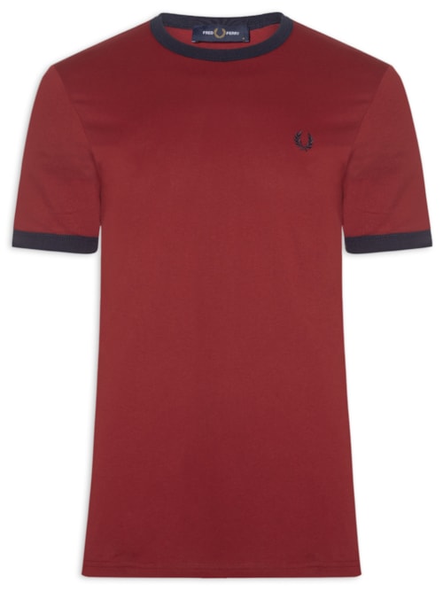 Camiseta Masculina Ringer Regular Fit – Vermelho