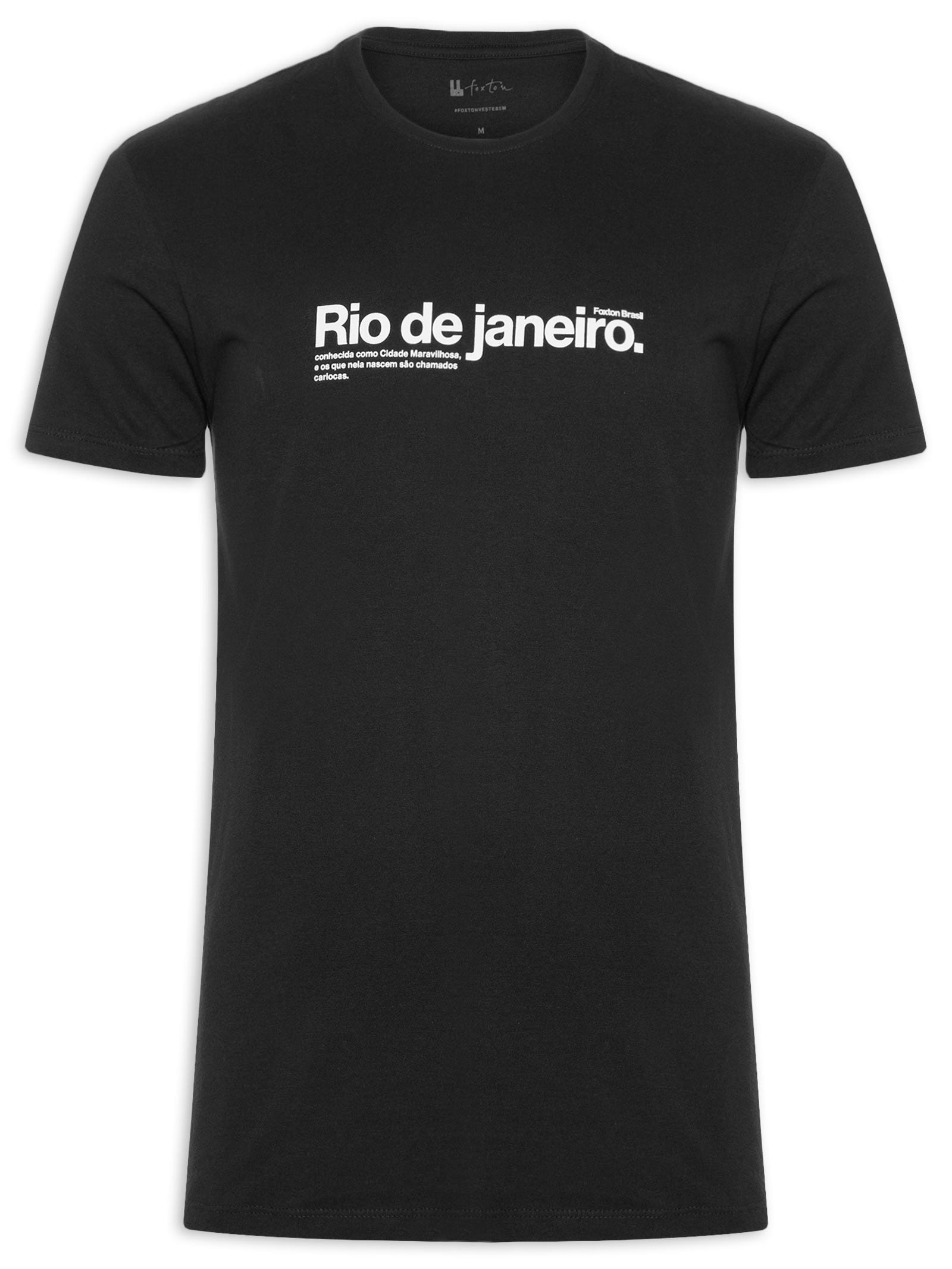Camiseta Masculina Rio de Janeiro Preto Foxton