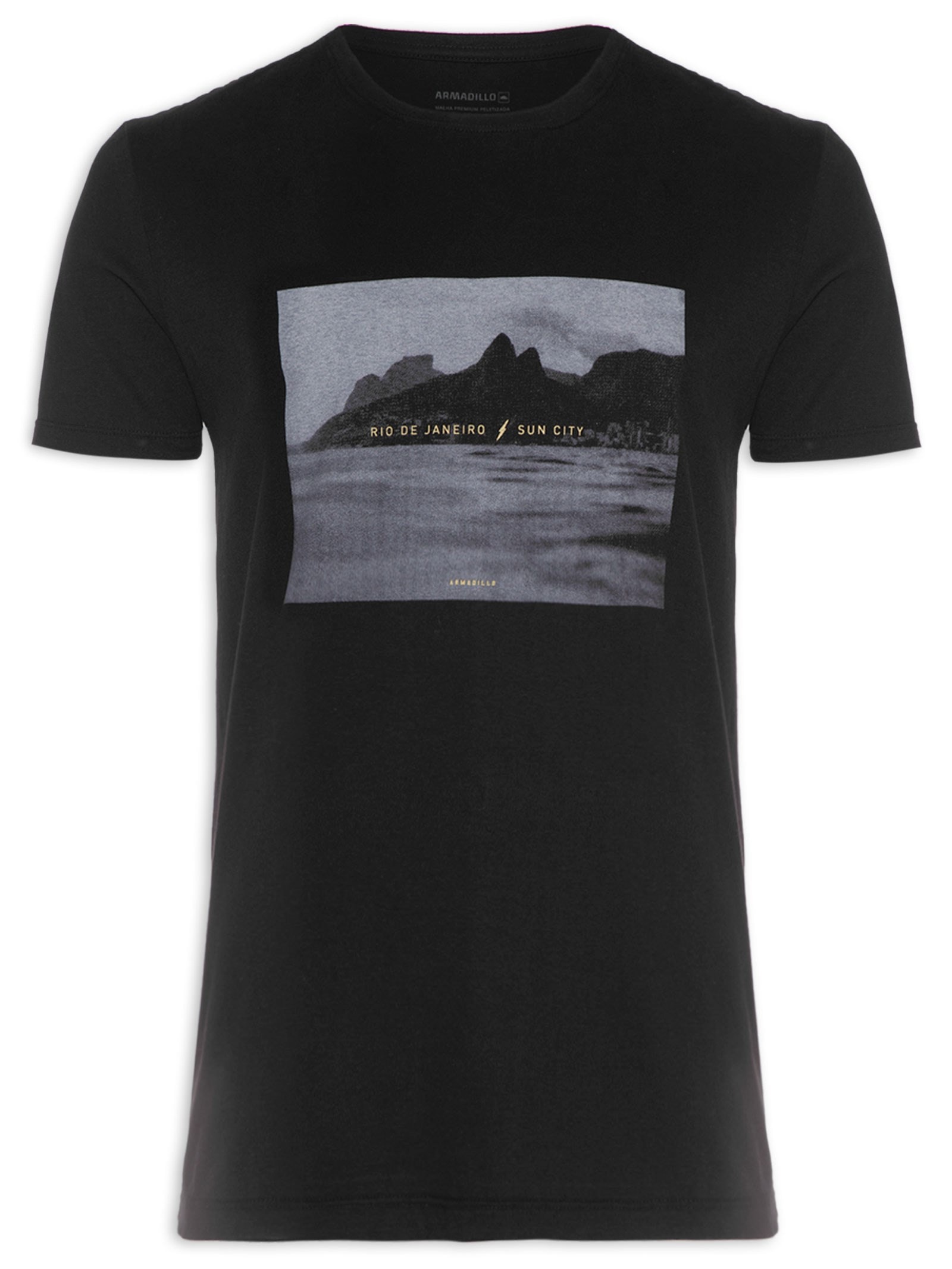Camiseta Masculina Rio Photografic Preto Armadillo