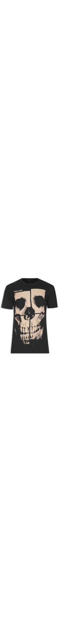 Camiseta Masculina Rlaxed Fit Skull Square - Preto
