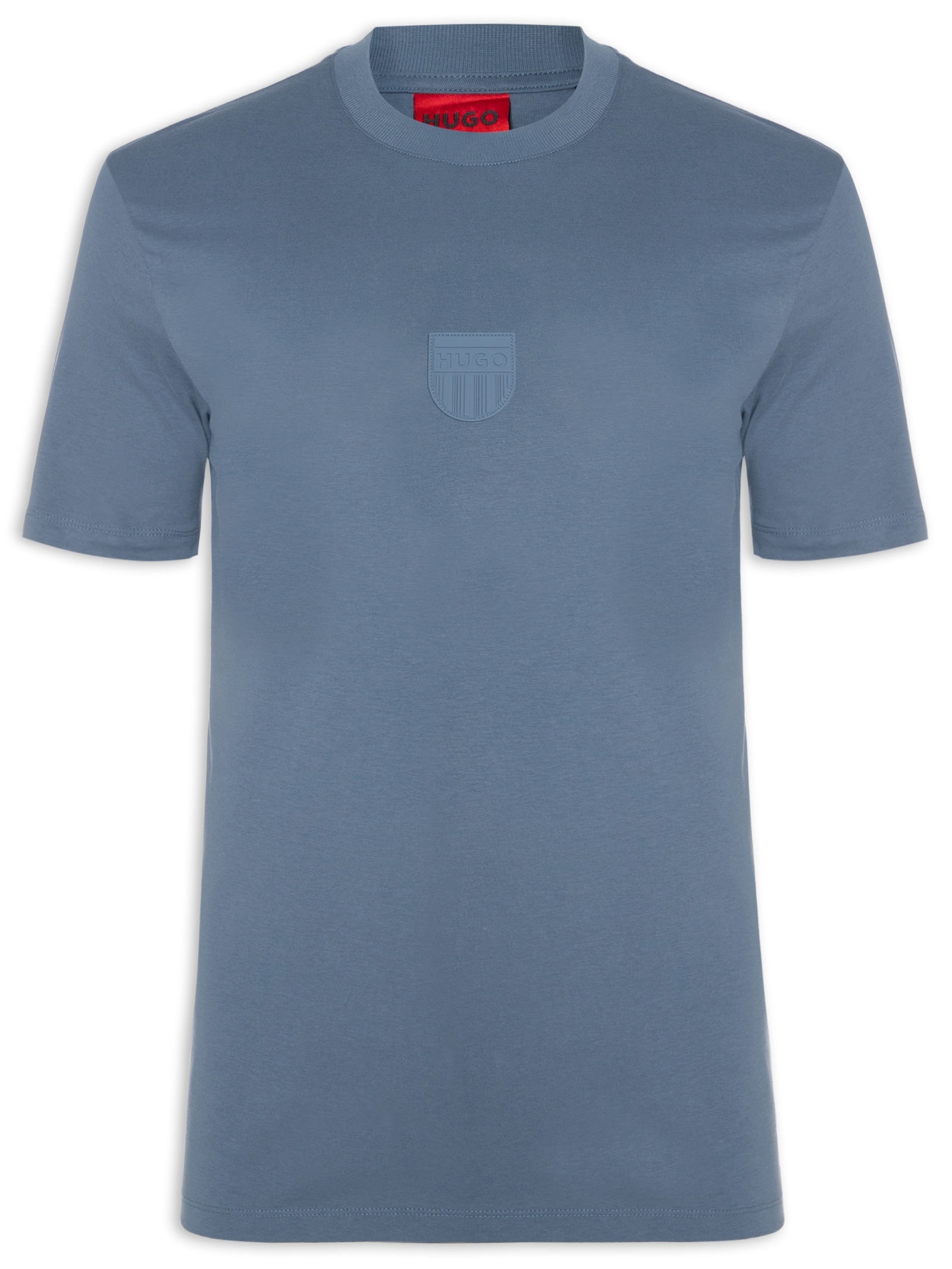 Camiseta Masculina Rubber Logo Crew Neck Azul Hugo