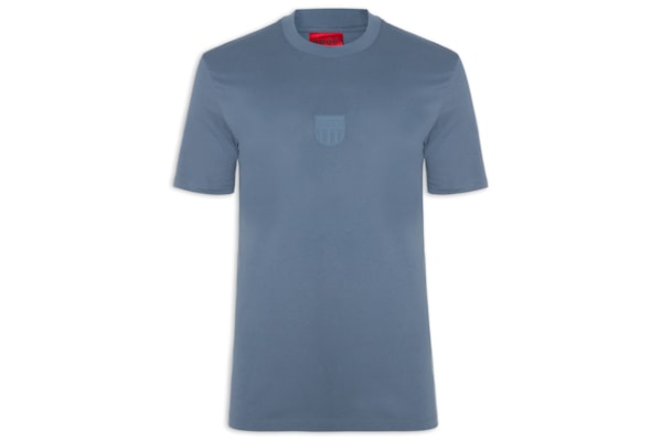 Camiseta Masculina Rubber Logo Crew Neck - Azul