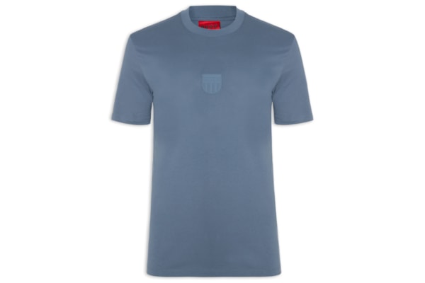 Camiseta Masculina Rubber Logo Crew Neck - Azul