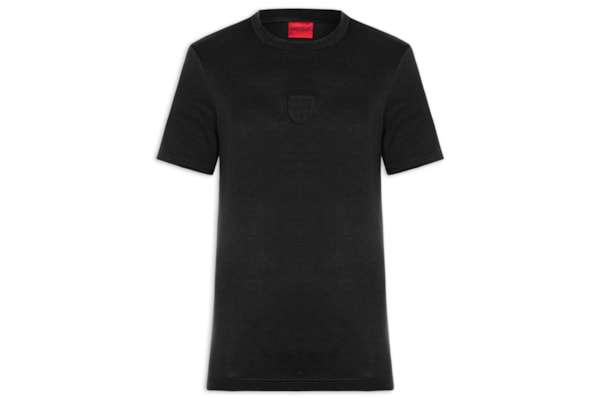 Camiseta Masculina Rubber Logo Crew Neck - Preto