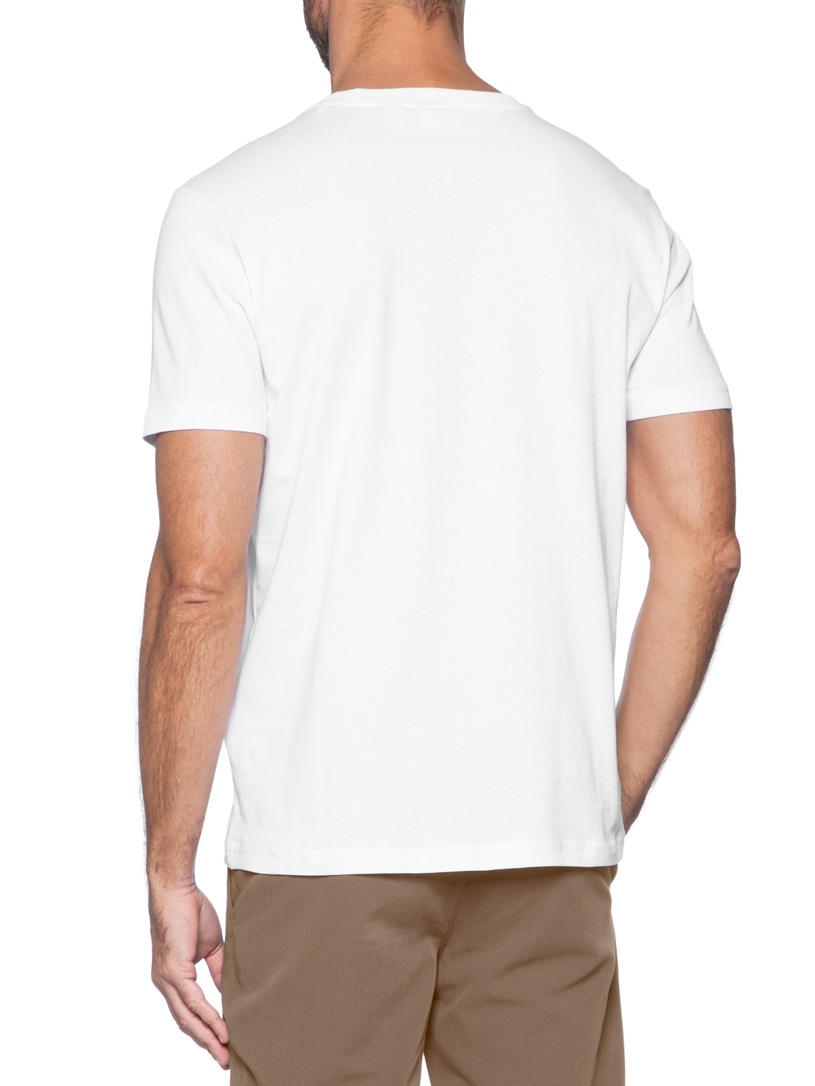 Camiseta Masculina Rubber Patch AOP Branco Calvin Klein
