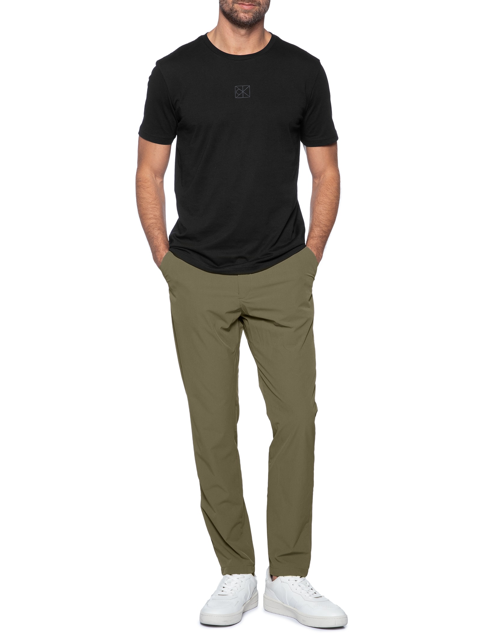 Camiseta Masculina Rubber Patch AOP Preto Calvin Klein