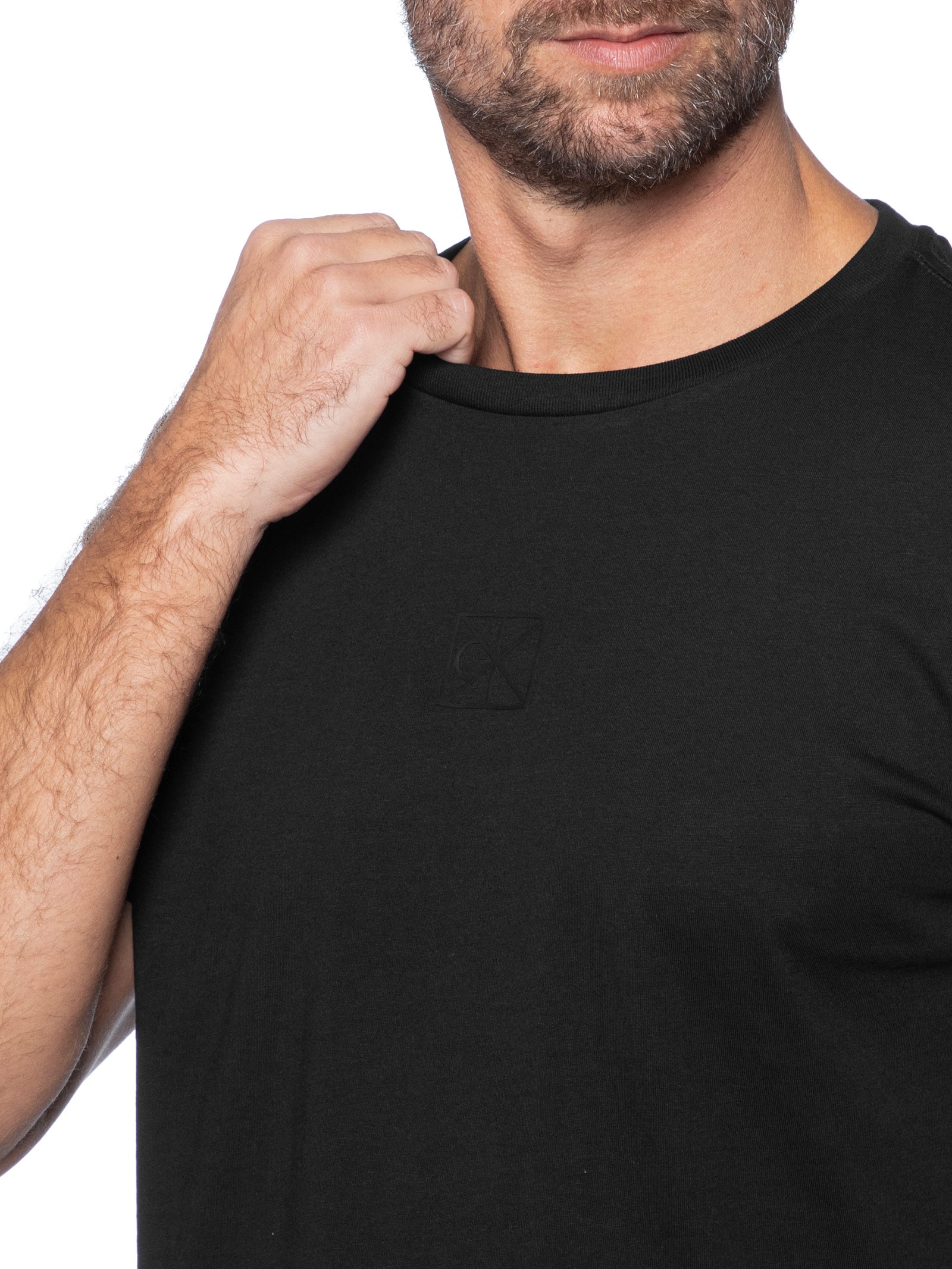 Camiseta Masculina Rubber Patch AOP Preto Calvin Klein