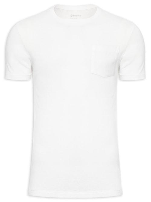 Camiseta Masculina Rustic Pocket E-Basics - Branco