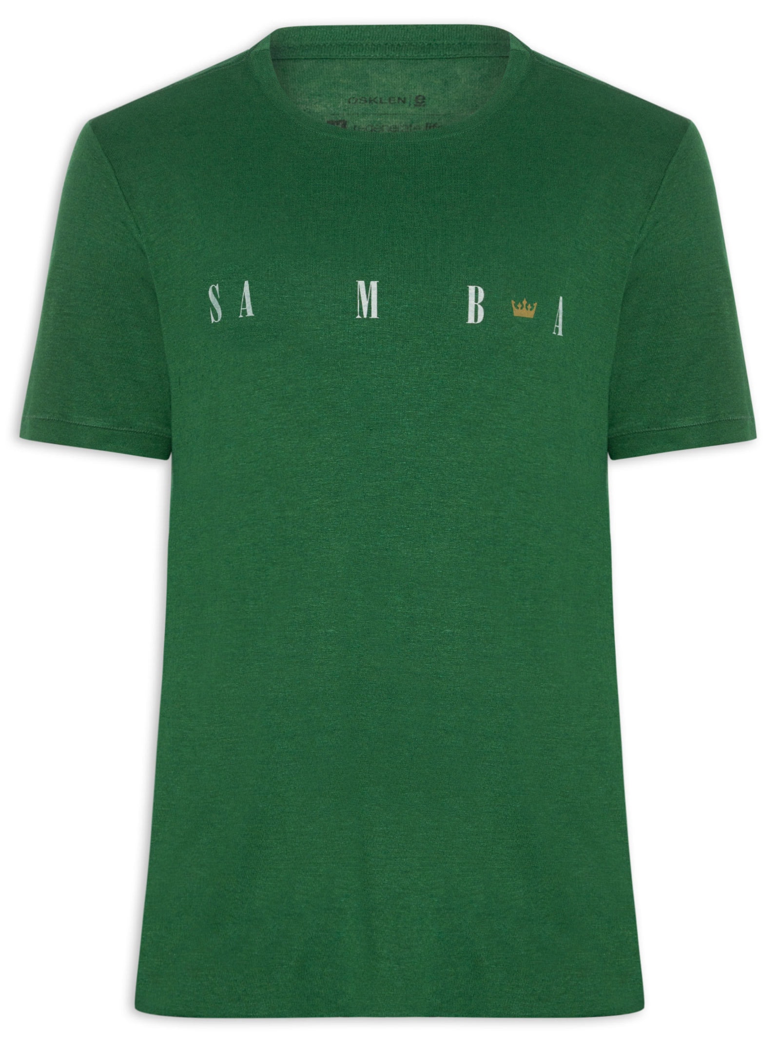 Camiseta Masculina Samba Coroa Light Linen Verde Osklen