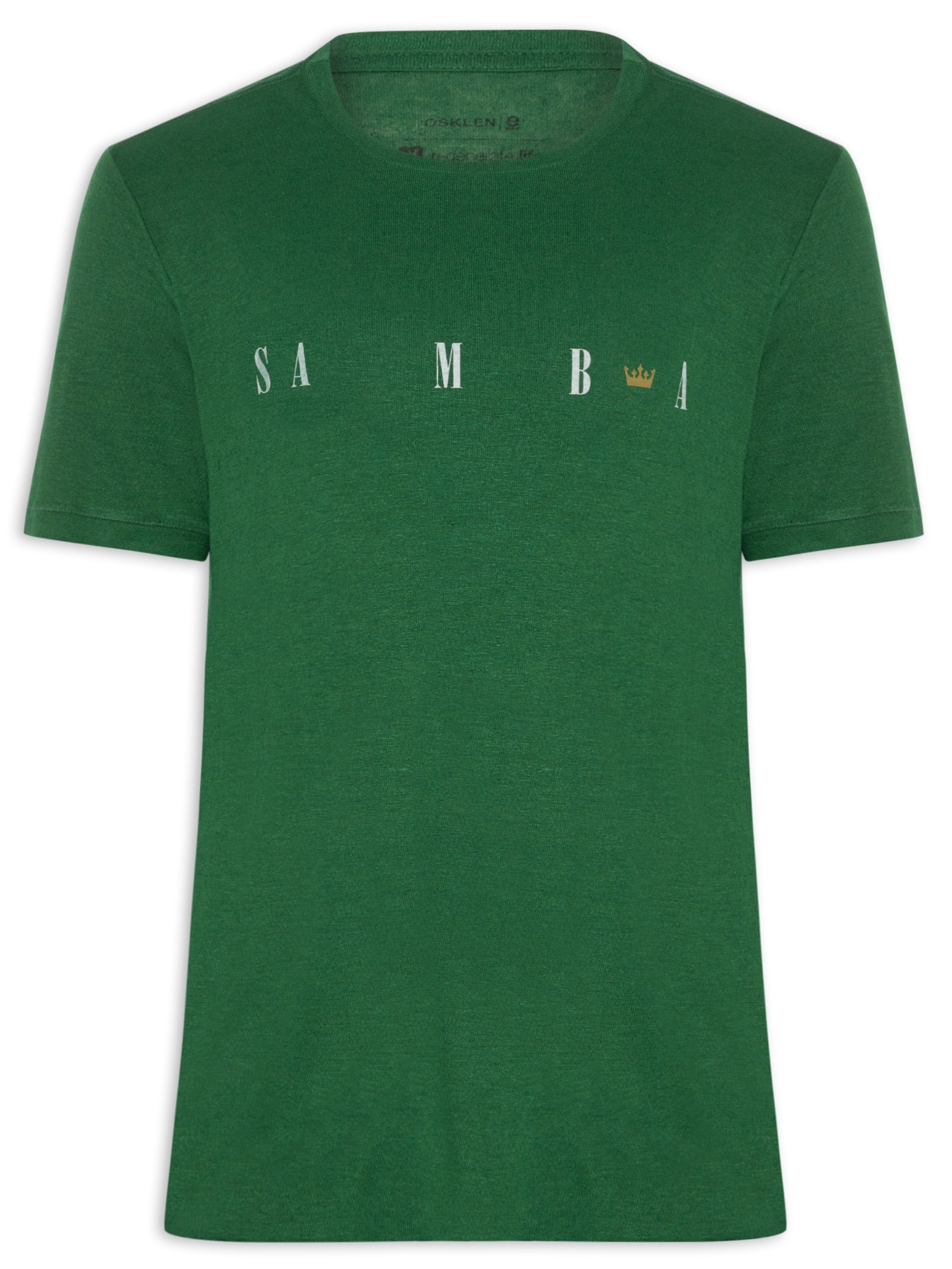Camiseta Masculina Samba Coroa Light Linen Verde Osklen